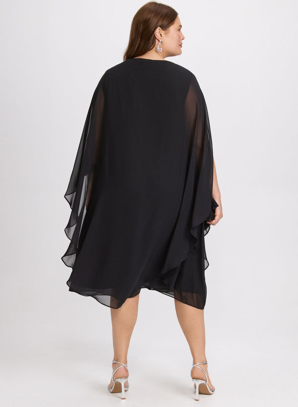 Laura Chiffon Dress & Cape Set