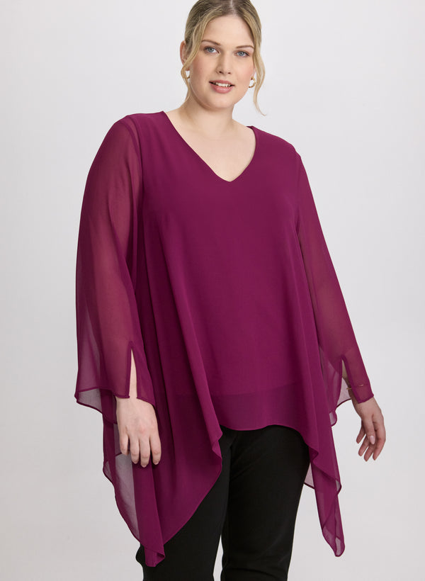 laura Chiffon Poncho Blouse