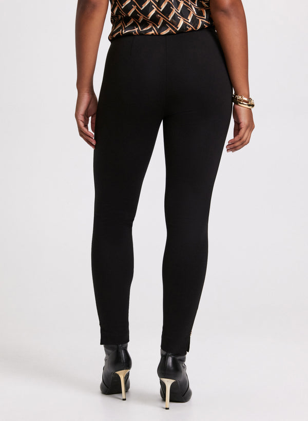 Laura Chloe Enamel Button Hem Leggings - Regular