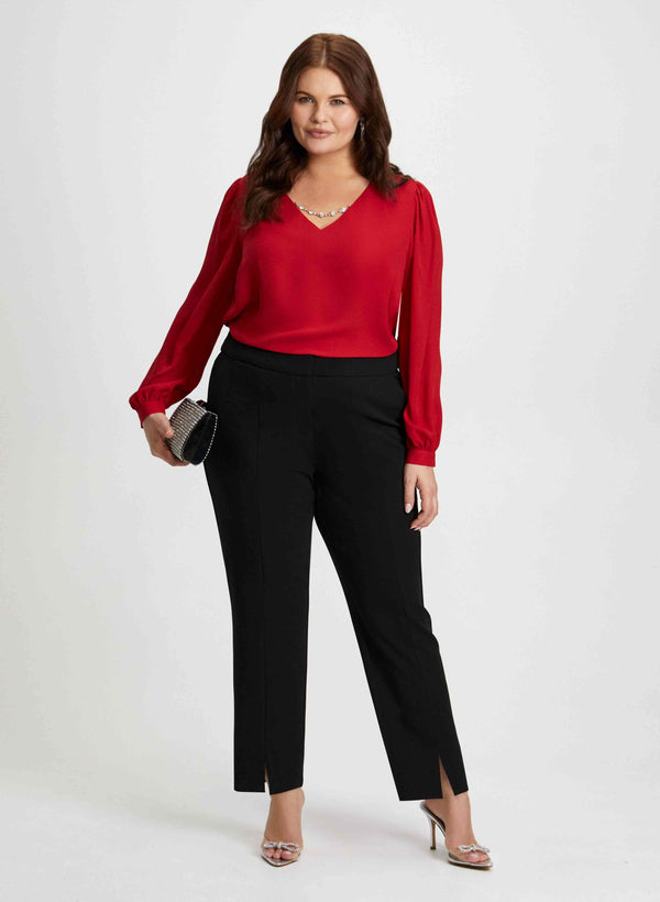 laura City Fit Pants & Rhinestone Chain Top