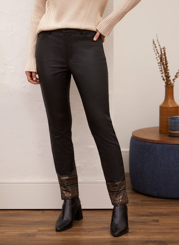 laura Coated Slim Leg Jeans
