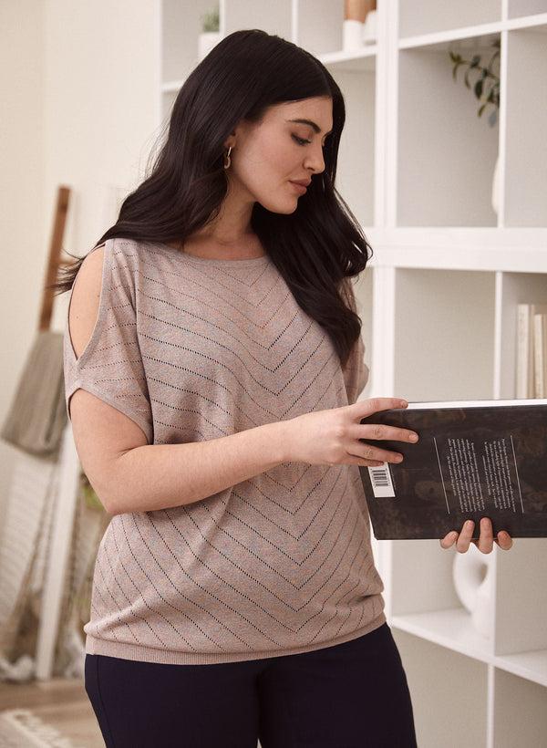 laura Cold Shoulder Short Sleeve Sweater