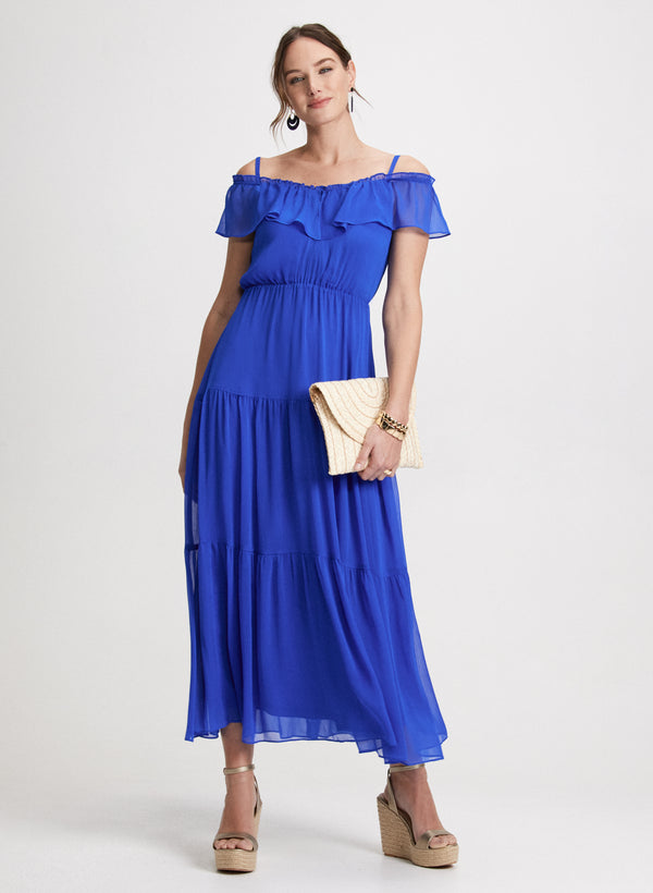laura Cold Shoulder Tiered Dress