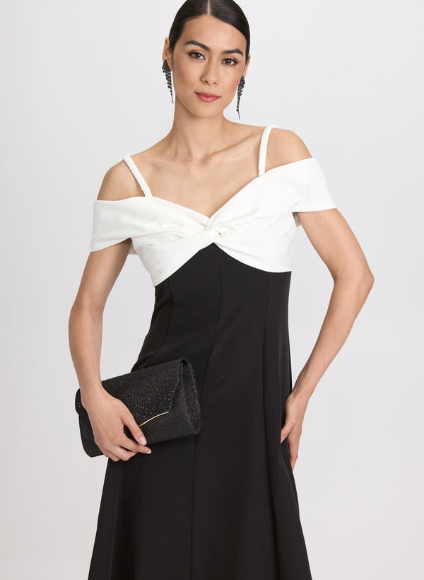 Laura Colour Block Cold-Shoulder Dress