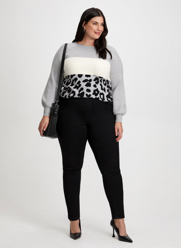 laura Colour Block Sweater & Slim Leg Jeans
