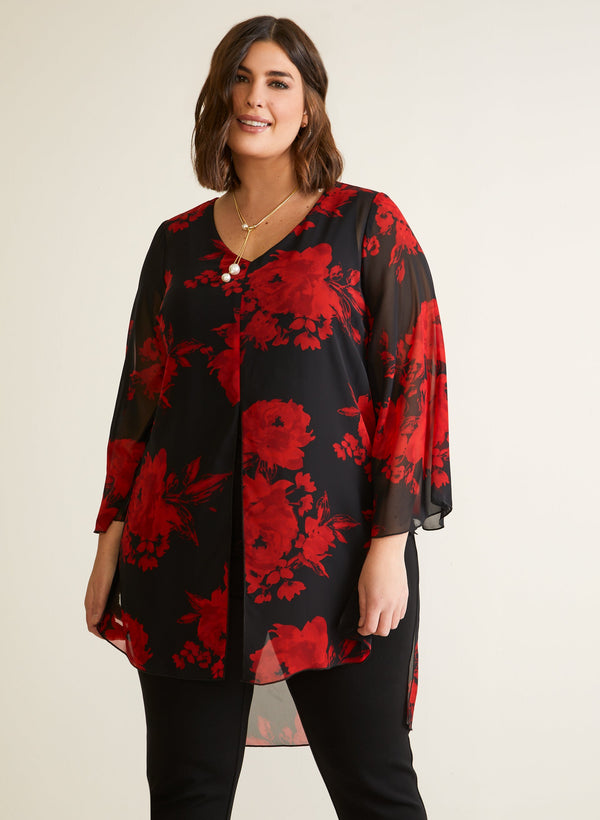 laura Compli K - Floral Print Tunic Blouse