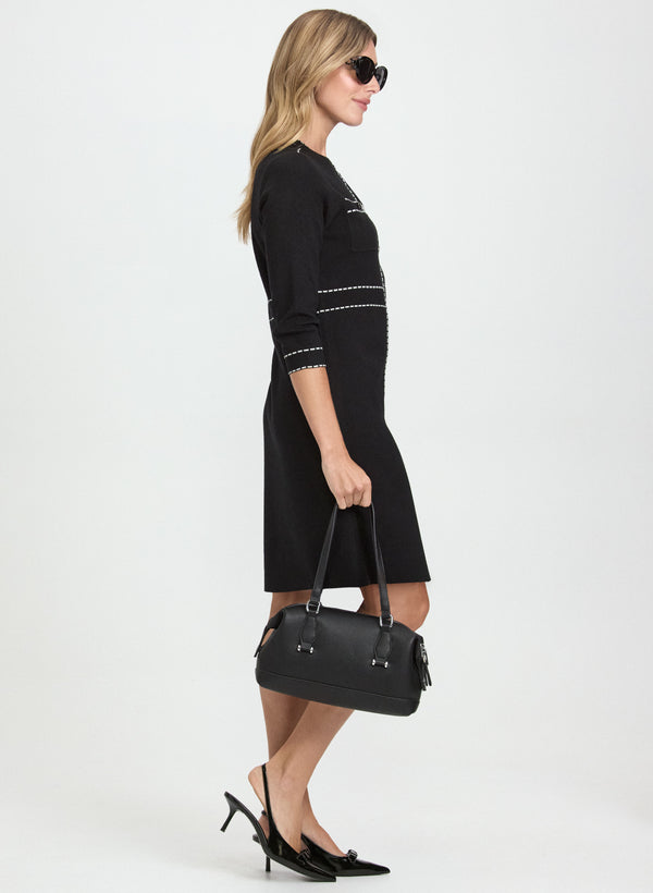 Laura Contrast Stitch Sweater Dress