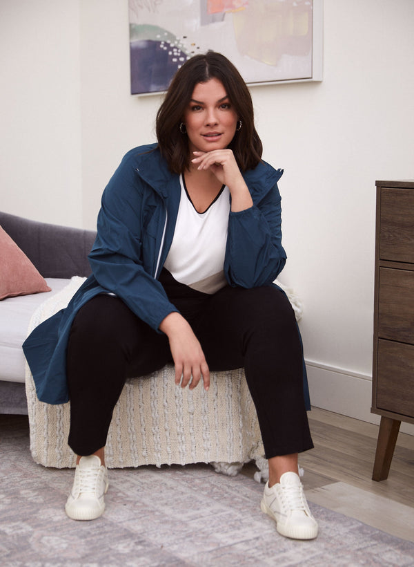 Laura Contrast Zip Raincoat