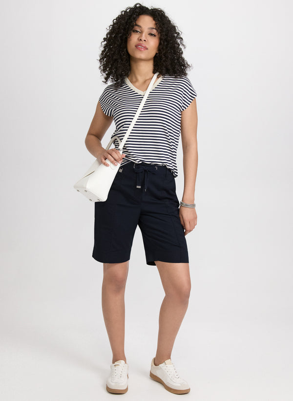 Laura Cotton-Blend Drawstring Shorts