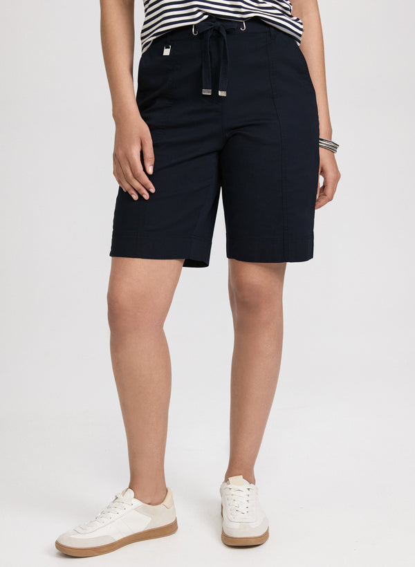 laura Cotton-Blend Drawstring Shorts