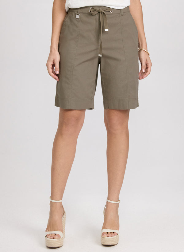 laura Cotton-Blend Drawstring Shorts