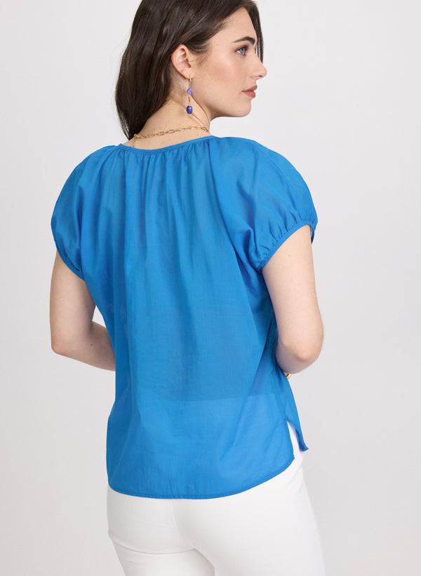 Laura Cotton Puff Sleeve Blouse