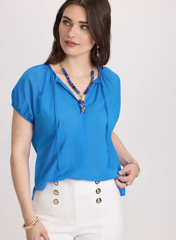 laura Cotton Puff Sleeve Blouse