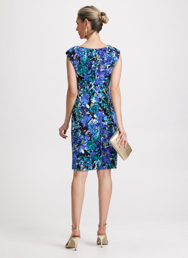 Laura Cowl Neck Floral Print Dress
