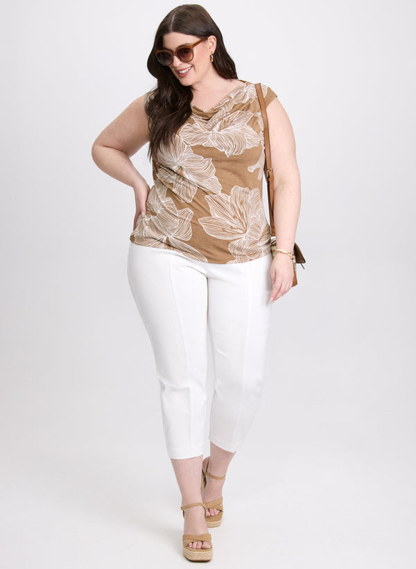 Laura Cowl-Neck Floral Print Top