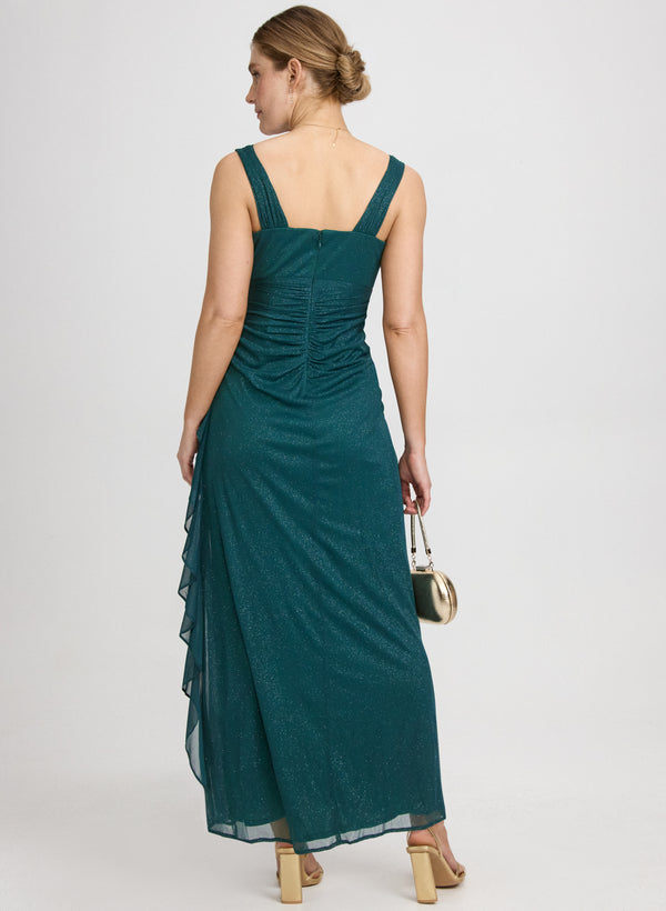 Laura Cowl Neck Glitter Mesh Dress