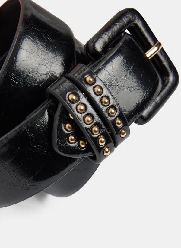 Laura Crinkled Vegan Leather Belt
