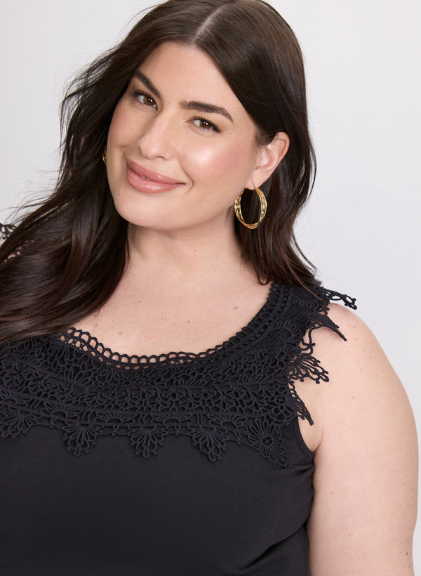 Laura Crochet Appliqué Tank Top