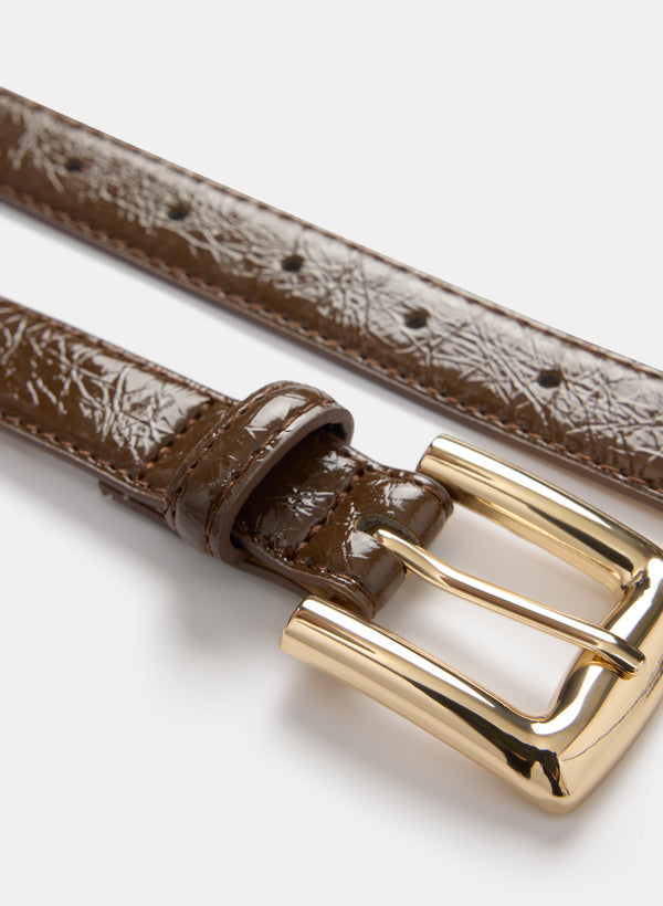 Laura Crocodile-Effect Belt