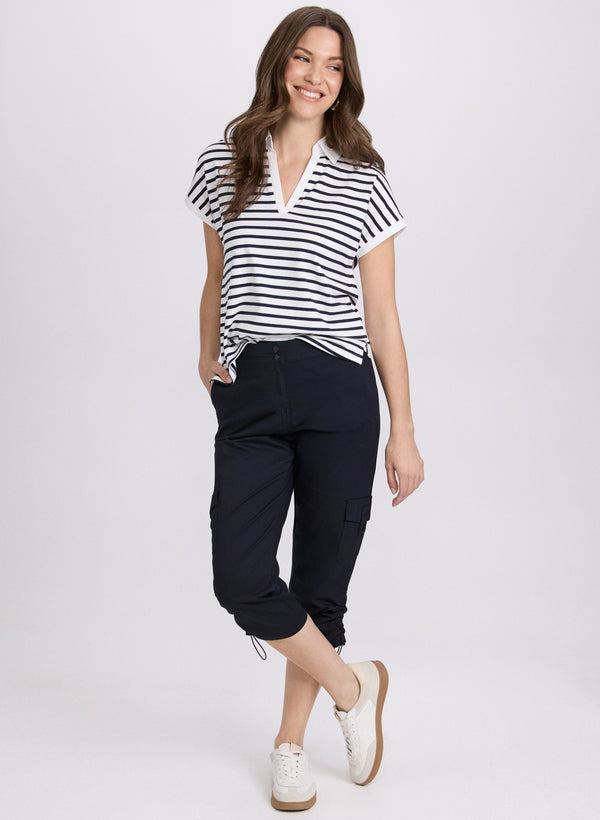 Laura Cropped Drawstring Hem Cargo Pants