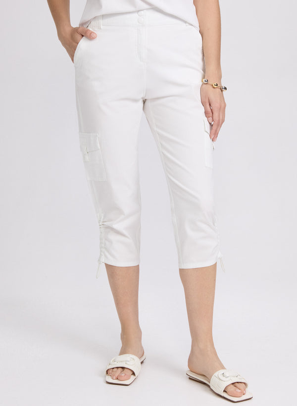 laura Cropped Drawstring Hem Cargo Pants