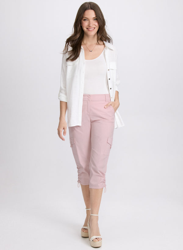 Laura Cropped Drawstring Hem Cargo Pants