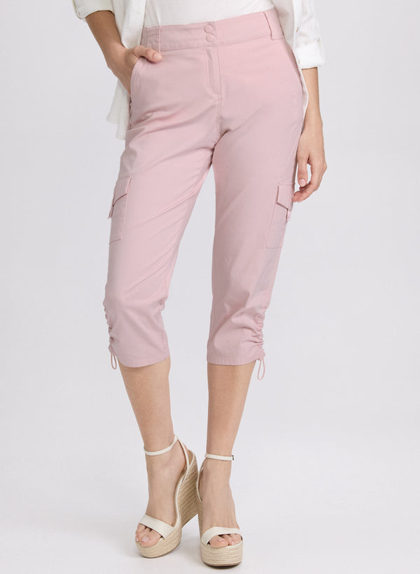 laura Cropped Drawstring Hem Cargo Pants