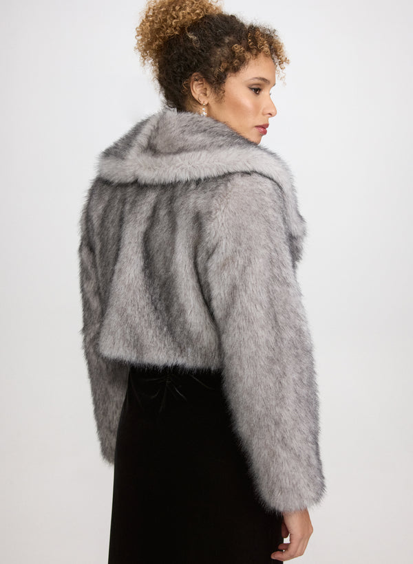 Laura Cropped Faux Fur Jacket