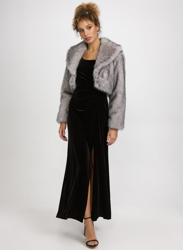 Laura Cropped Faux Fur Jacket