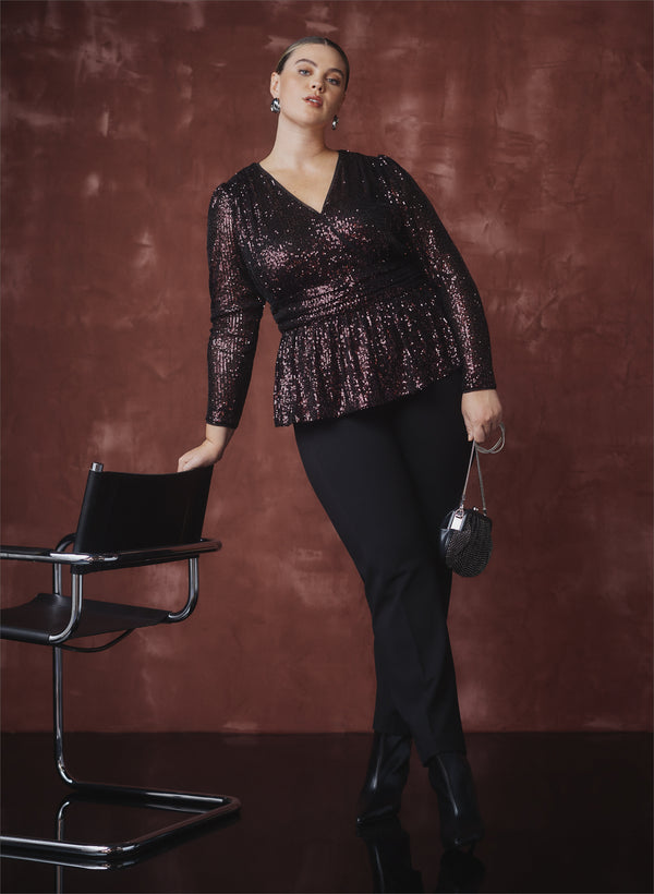 laura Crossover Sequin Top