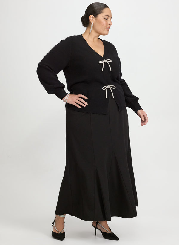 Laura Crystal Bow Embellished Cardigan