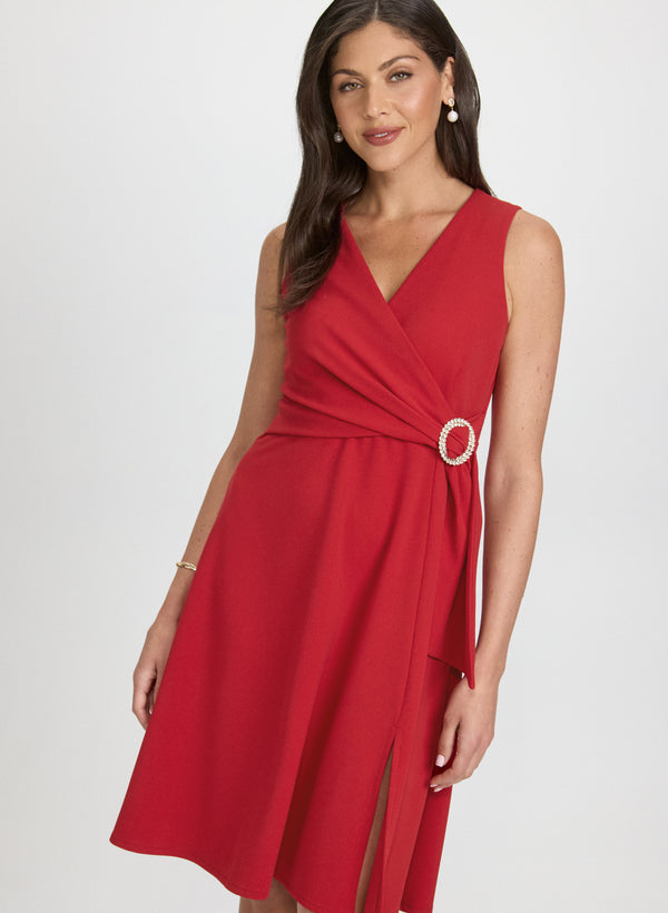 Laura Crystal Buckle Embellished Dress