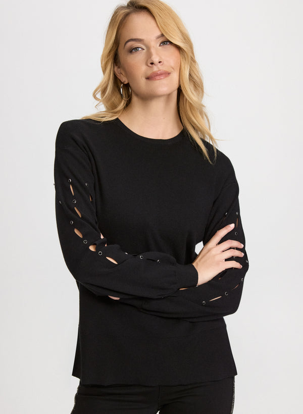 laura Cut-Out Sleeve Sweater