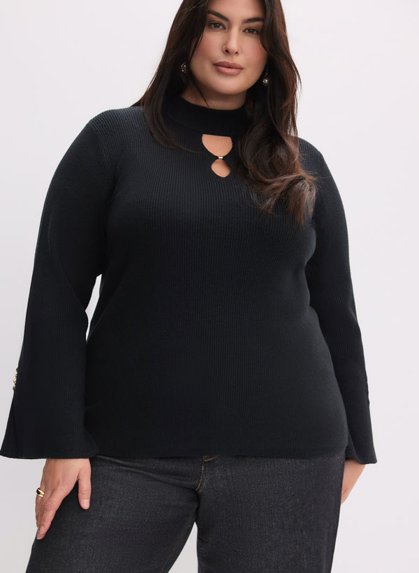 Laura Cutout Ribbed Sweater