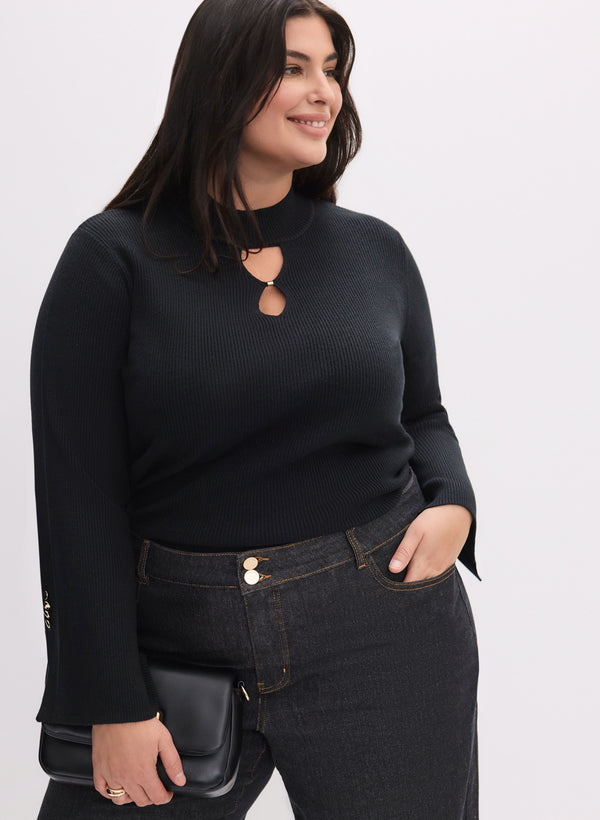 laura Cutout Ribbed Sweater