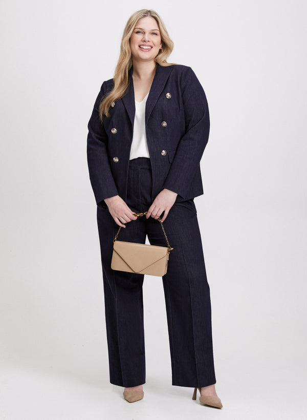 laura Denim Blazer & Olivia Pull-On Denim Pants