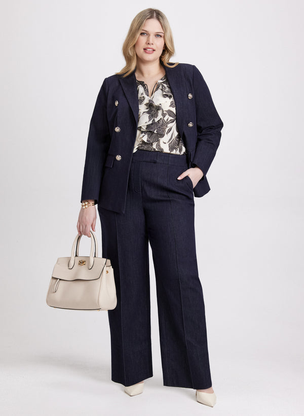 laura Denim Blazer & Pull-On Pants