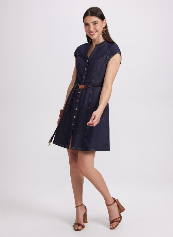 laura Denim Button-Down Dress