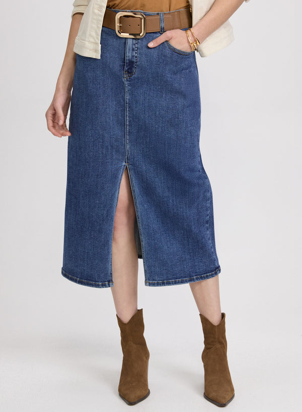 laura Denim Midi Skirt
