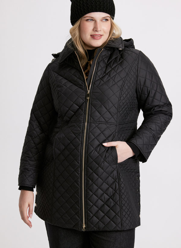 laura Diamond Quilted Puffer Coat