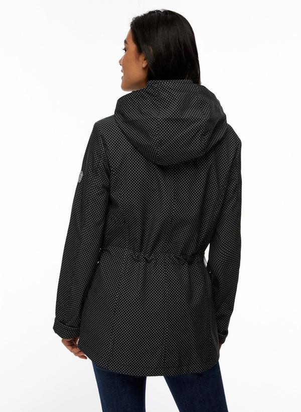 Laura Dot Motif Zip Front Coat