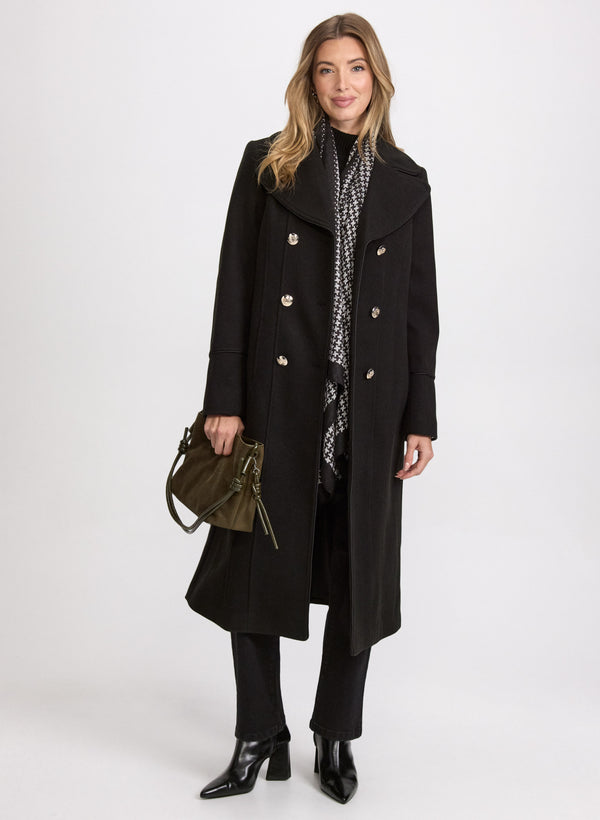 laura Double-Breasted Wool-Blend Coat