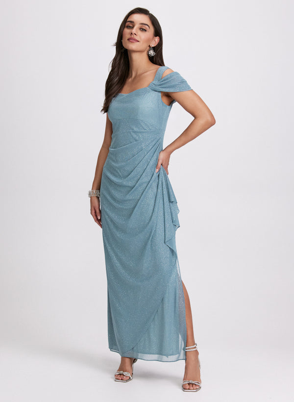 laura Draped Glitter Dress