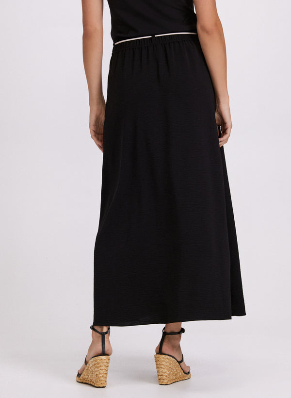 Laura Drawstring Crinkled Maxi Skirt