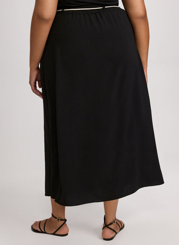 Laura Drawstring Crinkled Maxi Skirt