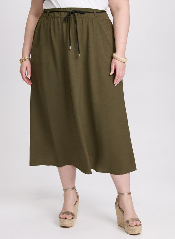 laura Drawstring Crinkled Maxi Skirt