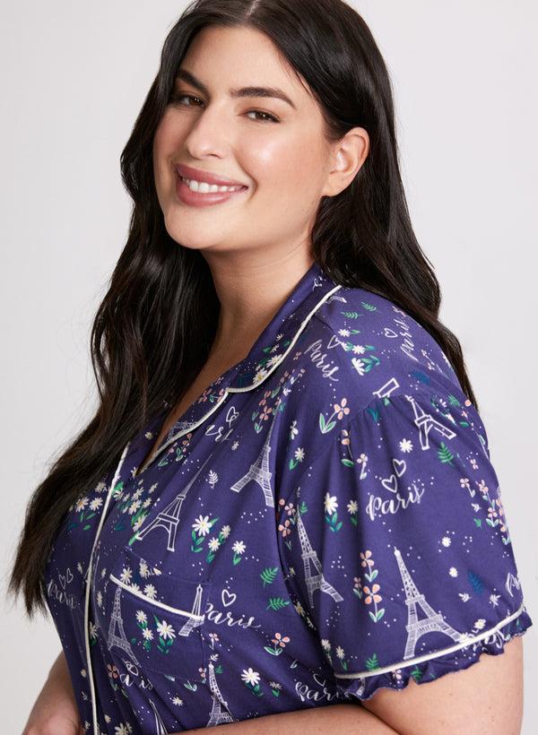 Laura Eiffel Tower Print Pyjama Set