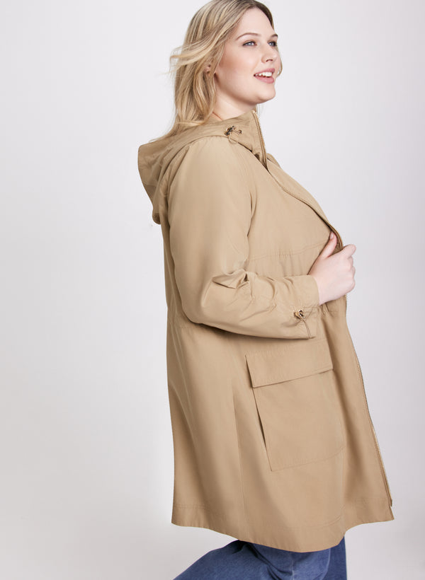 Laura Elastic Waist Hooded Rain Coat