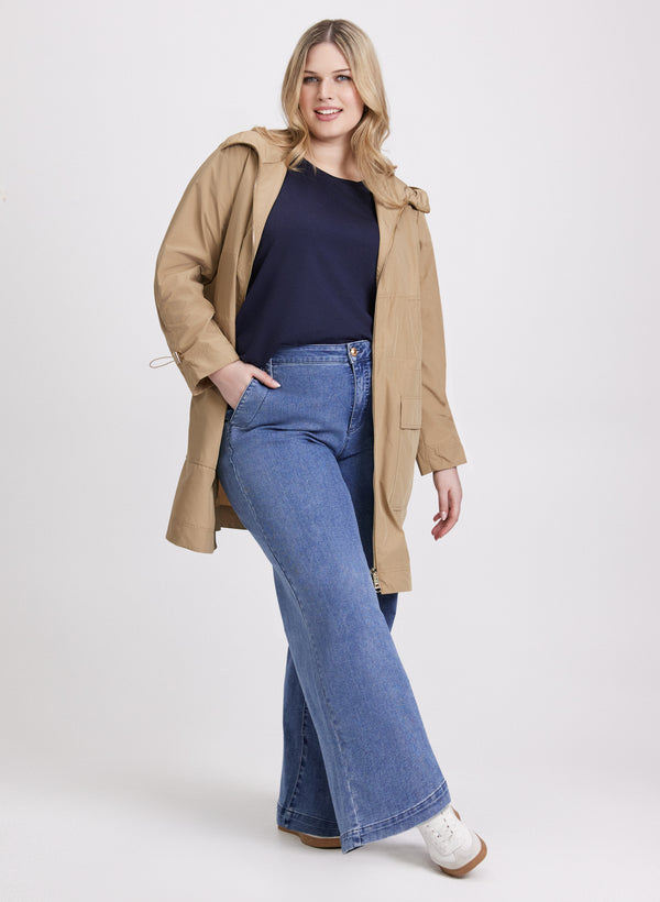 Laura Elastic Waist Hooded Rain Coat