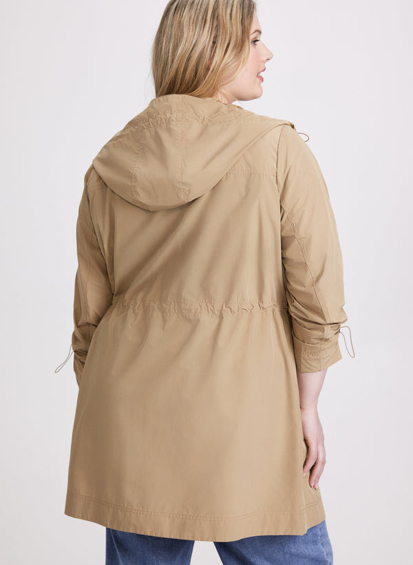 Laura Elastic Waist Hooded Rain Coat